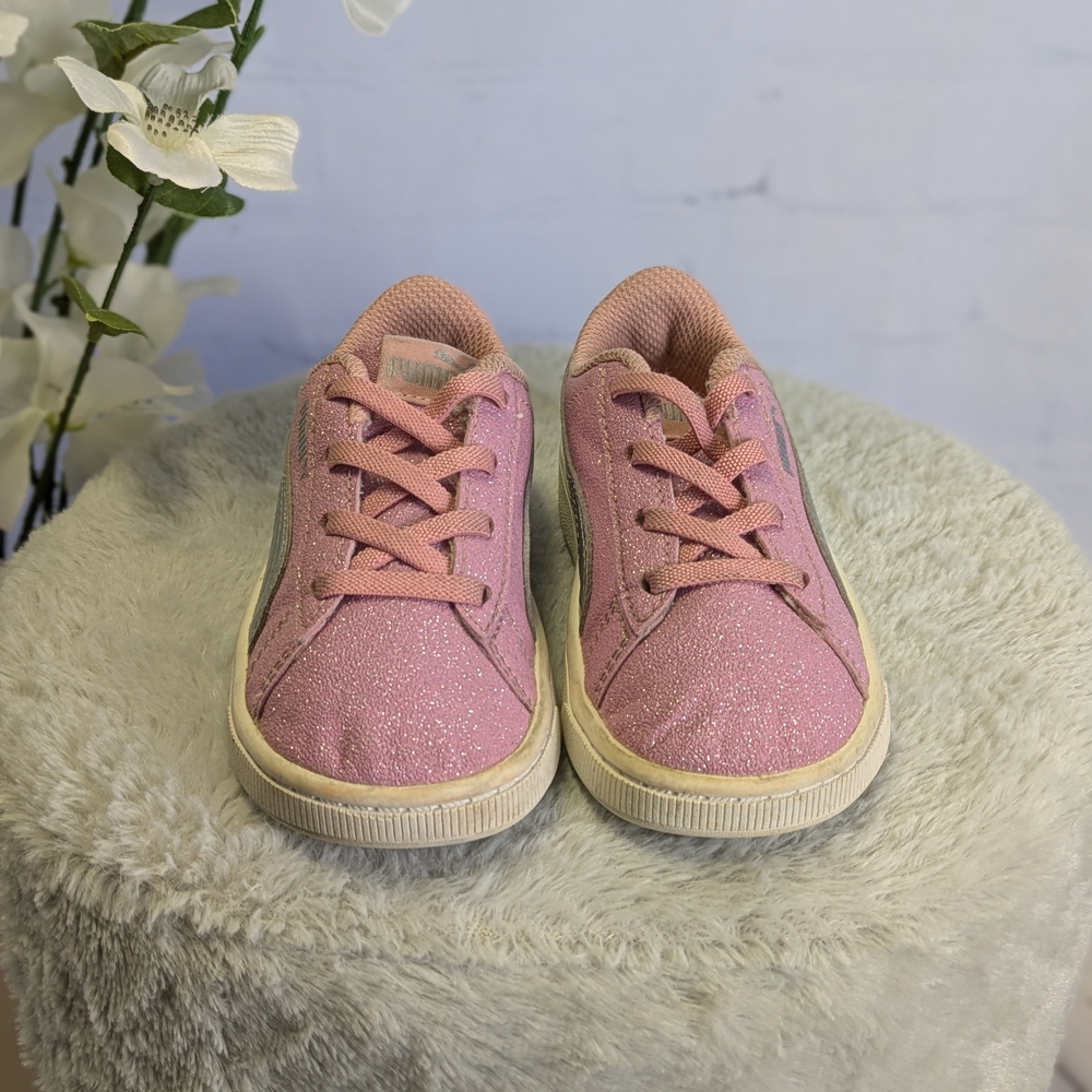 Puma Pink Sparkly Sneakers Classic For Girl